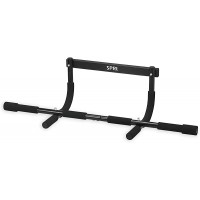 SPRI Pull Up Bar 12 Grip Position Premium Heavy Duty Steel Frame & Foam Covered Handles | Supports 300lbs | Pullup Bar Fits Most Door Ways Up to 32W Black - BCTW33OH6