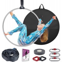 TESLANG Aerial Hoop Lyra Hoop Set Stainless 85cm 90cm Single Point Hoops Circus for Beginners Professionals Aerial Ring Kit with Rigging Carry Bag Aerial Yoga Equipment Will 660 LBS 300KG - BKB9392ZM