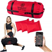 BRAYFIT Sandbags for Strength Training Cross Training Weight Workout Equipment for Home Gym Adjustable Fitness Gear Including Exercise Mobile App Double Stitched Premium Strap Reinforcement - BO2U05TC6