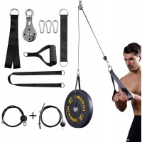FDBRO Tricep Pulley System Attachment System,Pulley System Gym LAT Pull Down Machine for Triceps Pull Down,Weight Pulley System for Biceps Curl Back Forearm Shoulder-Home Gym Equipment - BCQ68E5Y0