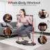 Goplus Portable Home Gym Workout Equipment w 14 Exercise Accessories Elastic Resistance Bands Ab Roller Wheel Tricep Bar Push-up Stand Full Body Weight Strength Training System for Men Women - BYA2D1GYL