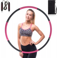 HOOPSY Weighted Exercise Hoop with Carry Bag 8 Section Adjustable Weight Loss Ab Workout for Adults FREE JUMP ROPE - BL9WBG5RH