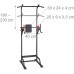 Relaxdays Power Tower Multi Home Gym Pull Up Bar Dip Station Adjustable Back Pad Workout 196-230 cm Black-Red - B9PAO3TQ8