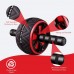 Ab Wheel Roller Abs Portable Workout Exercise Equipment for Home and Gym Perfect Total Core Abdominal Resistance Stretching Tool for Men and Women Bodybuilding Black-Red - BQJC6TI3T