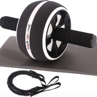 Awefrank Ab Roller for Abs Workout Ab Roller Wheel Abdominal Exercise Equipment with Resistant Band Ab Wheel for Home Gym - B4GR051GX