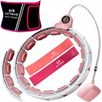 Axtrive Smart Hula Hoops For Adults Weight Loss + Waist Trainer For Women + Resistance Band Set Weighted Hoola Hoops Adults Smart Weighted Hula Hoops for Kids Infinity Hoop Hula Fit Hoop max44inch - BC3HFY3B9