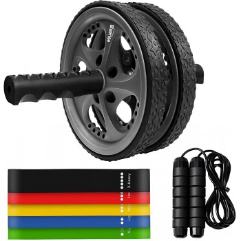 BLUERISE Ab Roller kit 3-in-1 Ab Roller Wheel with Resistance Bands Jump Rope Fitness Equipment Portable Exercise Equipment Suit Ab Workout Equipment - BXQZPVQXW