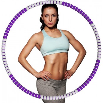 LuckyDove Exercise Hoop for Adults,8-Section Stainless Steel Core Weight Loss Hoop,with Extra Thicker Premium Foam,Detachable Adjustable Weight Exercise Hoop for Bodybuilding Weight Loss - BCAL9GDB9