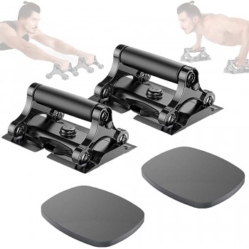 Multifunctional 3-IN-1 Home Workout Equipment Abs Roller Wheel Push up Bars-Dumbbells with KneePad Abs Stimulator Abs Workout Equipment Push up Handles for Floor Home Gym Workout Gifts for Men Women - BXTNDG58E