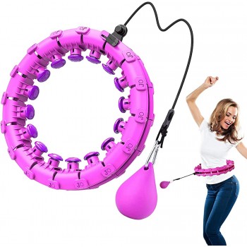 NA Smart Weighted Hula Hoop for Adults and Kids 24 knots Size Adjustable Hulu Hoops upto 40 inches No Fall Easy Spinning Hoolahoop Perfect Hulu Hoop for Beginners' weight loss fitness and workout - BIZT89U9H