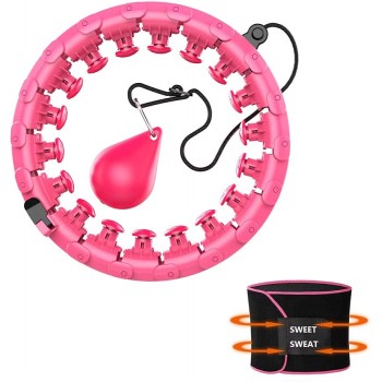 Polydeer Smart Weighted Hoola Fitness Hoops for Adults Weight Loss,Detachable Adjustable Non-Fall Hula Pilates Ring w 24-Section Auto-Spinning Ball for Kids Workout - BBWXRIIJG