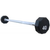 Fitness First 10-Sided Fixed Urethane Encased Straight Barbell - BGQ6KSVM5