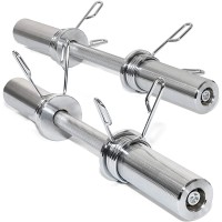 STOZM Combo 2” Olympic Dumbbell Handles Dumbbell Weight Lifting Bars with Rotating Sleeves & Collars Chrome and Ergonomic Max Grips 5.3” Length x 2.75” Outer Diameter - BN69S1QHT
