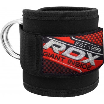 RDX Ankle Straps for Cable Machines Steel Double D-Ring Neoprene Padded 30CM Gym Cuffs Kickbacks Glute Leg Extensions Hip Abductors Workout Thigh Butt Fitness Exercise Pulley Attachment Women Men - BAACSCNR9
