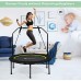 Goplus 40'' Folding Fitness Trampoline Portable Mini Exercise Rebounder with 43''-51 Height Adjustable Safety Handrail Indoor Outdoor Jumping Yoga Trampoline for Adults Kids - BLXZGFW8C