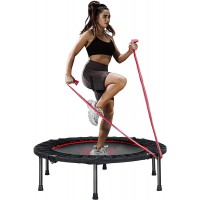 Pelpo 38" 40" 45" Folding Mini Trampoline Exercise Trampoline with Resistance Bands Rebounder Trampoline for Adults Fitness Indoor Trampoline for Bounce Workout Max Load 330lbs - BCCSF3OM2