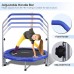 SereneLife Portable & Foldable Trampoline 40 in-Home Mini Rebounder with Adjustable Handrail Fitness Body Exercise - BNGZLM61R