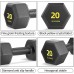 AIMEISHI Hex Dumbbells PVC Encase Coating Free Weight Dumbbell Set for Strength Training Home Gym Fitness and Full Body Workout - BBS3VSTPG