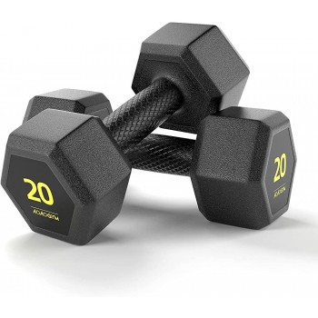 AIMEISHI Hex Dumbbells PVC Encase Coating Free Weight Dumbbell Set for Strength Training Home Gym Fitness and Full Body Workout - BBS3VSTPG