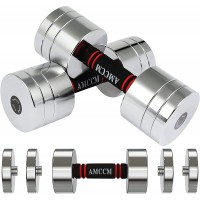 AMCCM Steel Dumbbell Set Adjustable Weights Dumbbells Set with Foam Handles Fitness Anti-Drop & Non-Slip Dumbbells Sets for Men Women Dumbbells Pair 22Lbs 44Lbs - BT2DDCL2C