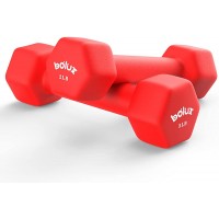 BOLUX Dumbbells Hand Weight Neoprene Coated Exercise & Fitness Dumbbell for Home Gym Workouts Strength Cardio Training Free Weights for Women Men Wide Weight Range from 2-5 Pounds Sold in Pair - BMD09PQQD