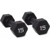 CAP Barbell Black Neoprene Coated Dumbbell Weights | Single Pair or Set - BFED8SX0N