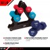 JFIT Dumbbell Hand Weight Pairs and Sets – 10 Vinyl Dumbbell Pairs Options or 7 Neoprene Dumbbell Rack Set Options – Premium Non-Slip Color Coded Hex Shaped Hand Weights - BSRQ1JMBV