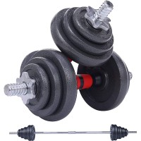 Nice C Adjustable Dumbbell Set 22 33 44 66 105 Lbs Metal Barbell 2 in 1 Weight Pair Anti-Slip Handle All-Purpose Home Gym Office Fitness Barbell 105LB or 48.5LB Dumbbell Pair - BK5IW26EY