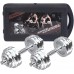 VIVITORY Fitness Dumbbells Set Adjustable Weight Sets up to 44 66Lbs with Metal Connecting Rod Used As Barbell Chromed Weights Hardcover Gift Box Home Gym Work Out Training Equipment - BMNW6NGYC