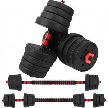 VIVITORY Weights Dumbbells Set Dumbbell Barbell Quick Conversion with Connecting Rod Adjustable Dumbbell Set Barbells Weights for Exercises Dumbbells Weights Set for Home Gym - BQ1DAX623
