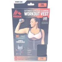 RBX Extended Coverage Slimming Workout Vest Cami Style X-Heat Size 2XL Black Low Cut Design - BGGXZOA0V