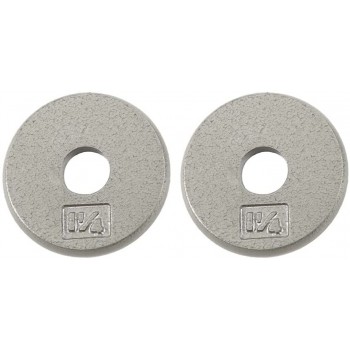 Ader Standard 1 Hole Cast Iron Weight Plate Pair- 1.25LB Gray - B6NY7CONO