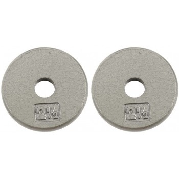 Ader Standard 1 Hole Cast Iron Weight Plate Pair- 2.5LB Gray - BNX4686SC