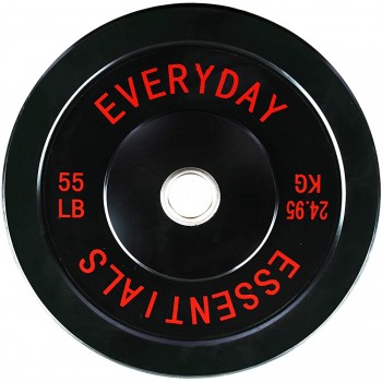 Everyday Essentials Color Coded Olympic Bumper Plate Weight Plate w Steel Hub - BCAIR6UPD