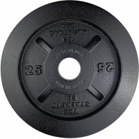 The Strength Co. 25LB Olympic Iron Barbell Plate One Single Plate Made In USA Black E-Coat - B17GFZYWA
