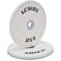 Xenios USA Competition Rubber Bumper Plate Steel Plate with Centre PSBPCRBPL5 5 kg White - BQZ0F4DCC