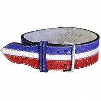 Ader Leather Power Weight Lifting Belt- 4" Red White Blue - BDFYU70LD