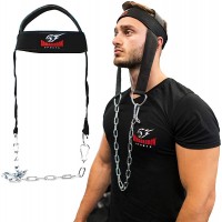 Armageddon Sports Neck Harness for Weight Lifting Thick Neck Strap Trainer for Workout Development Strength Resistance Hat Muscle Builder with Chain for Exercise Weighlifting - BVRRLXP9D
