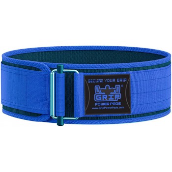 Grip Power Pads Weight Lifting Belt Olympic Lifting 4 Inches Wide for Men & Women Back Support for Powerlifting Squats Deadlifts Onlyming Weightlifting & Cross Training Workout Large36-40 Blue - BXJJXPE6T