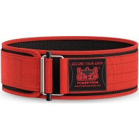Grip Power Pads Weight Lifting Belt Olympic Lifting 4 Inches Wide Medium 32-36 Red - BWPECL07U