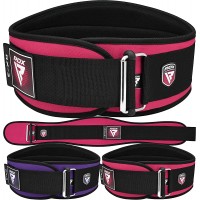 RDX Women Weight Lifting Belt 6” Curved Padded Back Lumbar Support Functional Fitness Strength Training Core Exercise Workout Bodybuilding Powerlifting Deadlifts Squats Ladies Home Gym Equipment - BI7PSLVUX