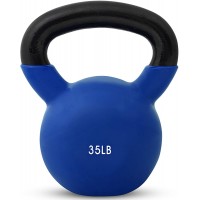 Day 1 Fitness Kettlebell Weights Vinyl Coated Iron 10 Size Options 5lbs-50lbs Coated for Floor and Equipment Protection Noise Reduction Ballistic Core Weight Training - B84YJVW7T