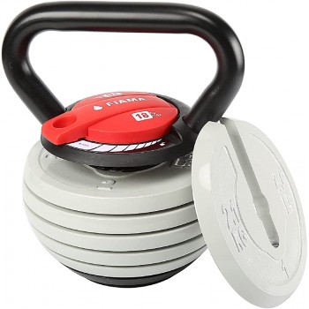 Fiama Fitness F-PRO Adjustable Kettlebell Up to 40LBS – Surface Protect Design Rubberized Bottom Plate – 5Lbs per Plate - BBXIVWBYH