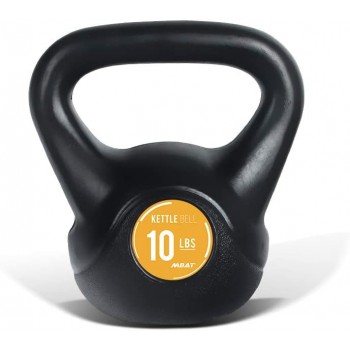MBAT Black PE Kettlebell with Anti-slip Handle for Home Gym Fitness Exercise Weight Available: 5 10 15 20 LBS - BLI96FC2J