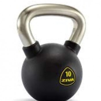 ZIVA Performance Rubber Kettlebell Black 10-kilograms - B9NLMRGSA