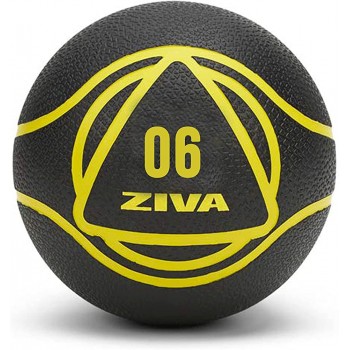 ZIVA Unisex Adult Essentials Medicine Fitness Ball Black Yellow 6 kg - B9HT8342P