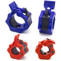 KIBBEH Olympic Barbell Clamps 1" and 2" Quick Release Barbell Collars Non-Slip Locking Weight Clips for Exercise Weightlifting - B8LU1AB12
