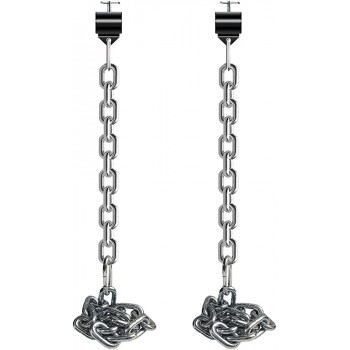 Suninlife Weight Lifting Chains 1 Pair 26-44LBS Fitness Steel Lifting Chains with Collars 5.2ft Olympic Barbell Chains for Power Lifting - B8I8CUA3E