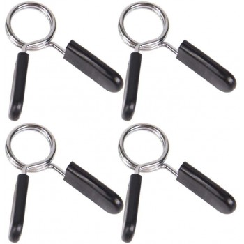Wakauto 4Pcs 1-Inch Spring Clip Collars Barbell Clamps for Locking 1 Diameter Standard Bar for Olympics - BN1YPVG5Y