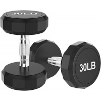 Balelinko Dodecagonal Dumbbells Free Hand Weight with Metal Handle for Home Gym Equipment Workout Strength Training,20-100LBS - B230NZTNO